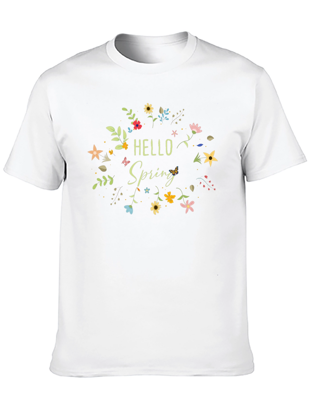 Hello Spring Floral Graphic T-Shirt