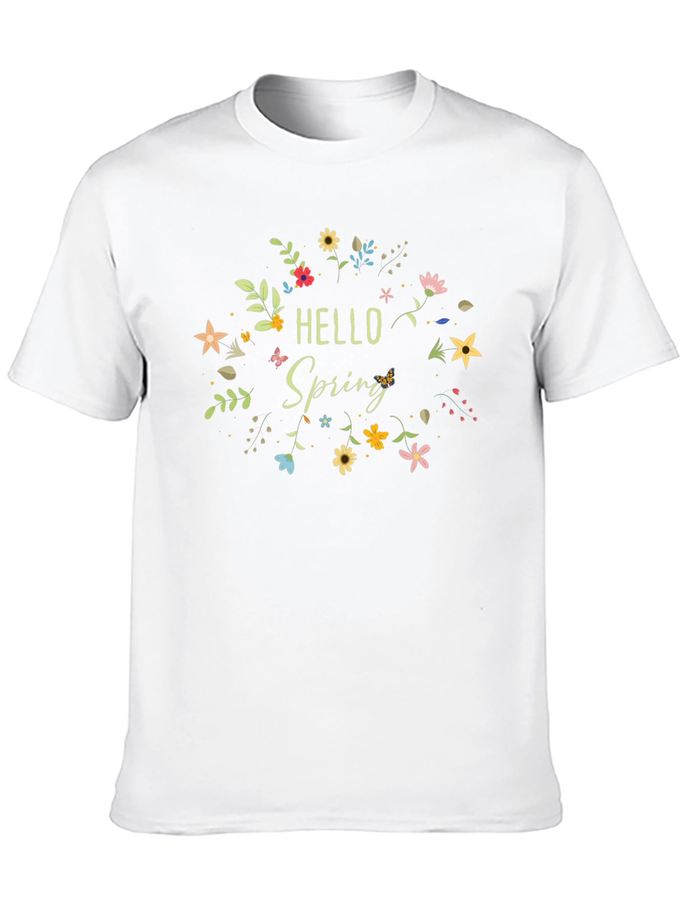 Hello Spring Floral Graphic T-Shirt