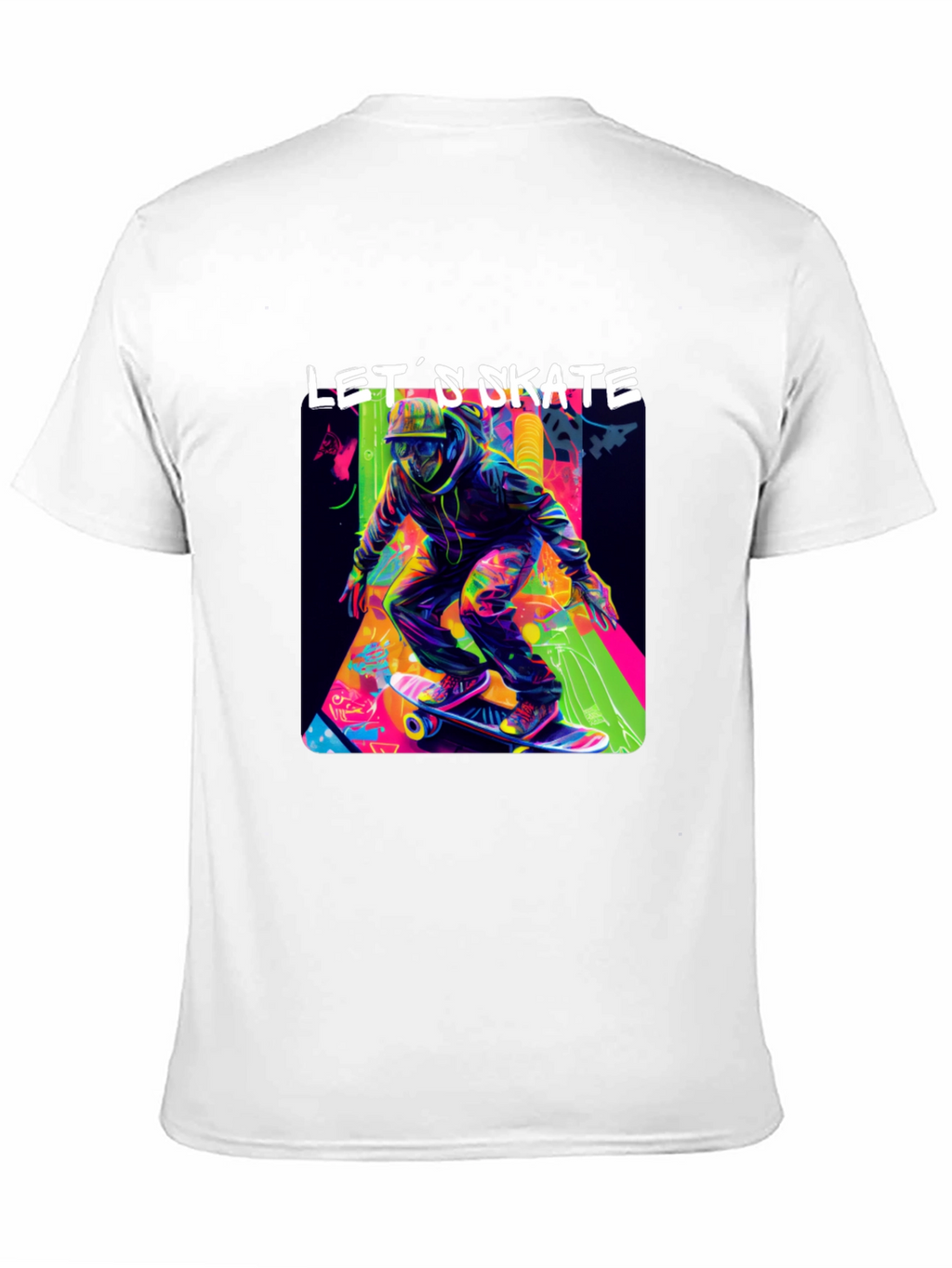 Lets Skate Graphic Tee - Black Cotton Skater T-Shirt
