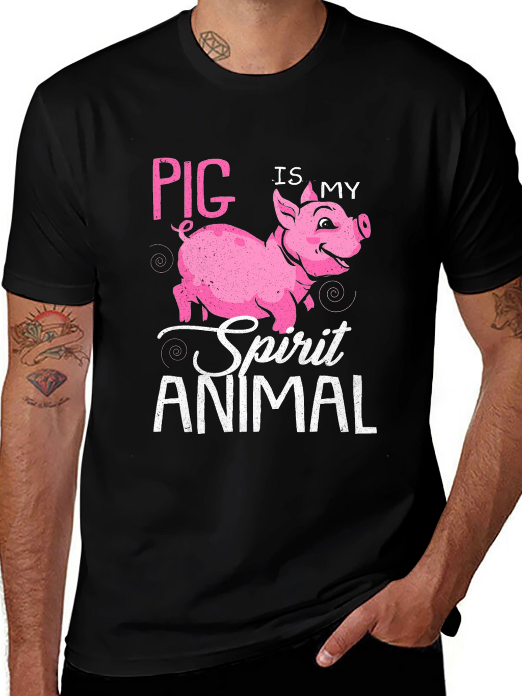 Pig Is My Spirit Animal T-Shirt - Black