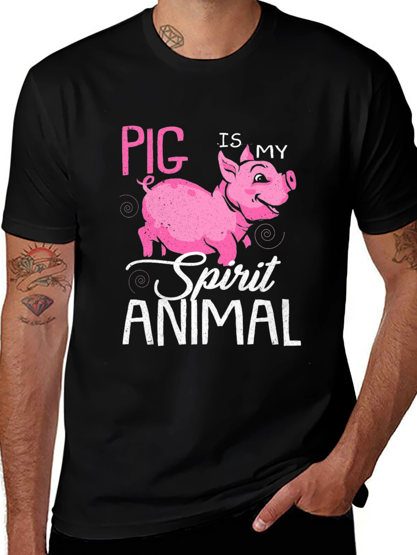 Pig Is My Spirit Animal T-Shirt - Black