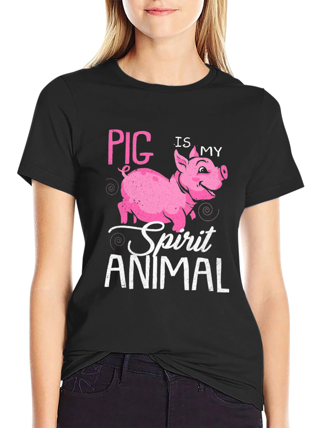 Pig Is My Spirit Animal T-Shirt - Black
