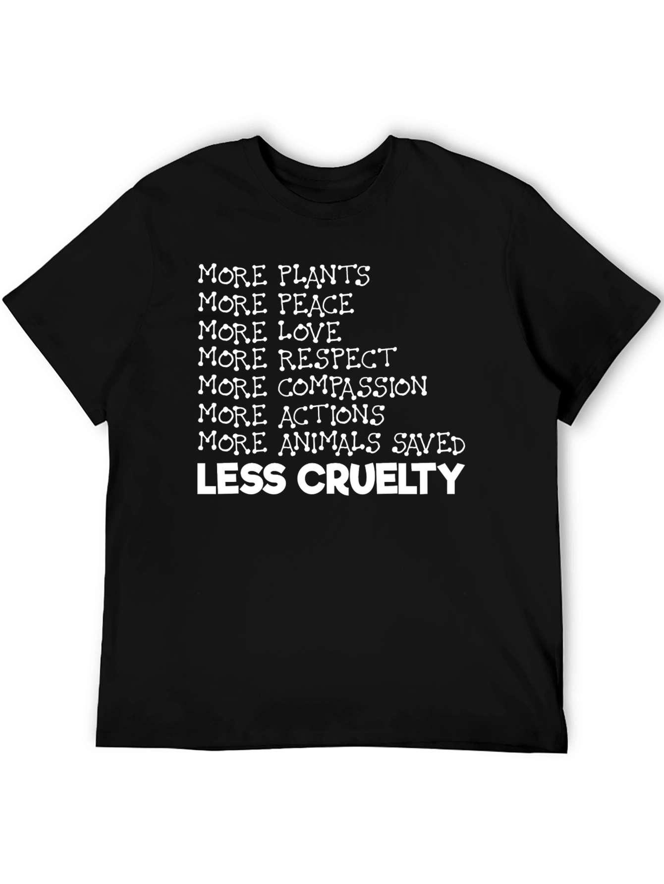 Vegan Slogan T-Shirt: More Plants Less Cruelty