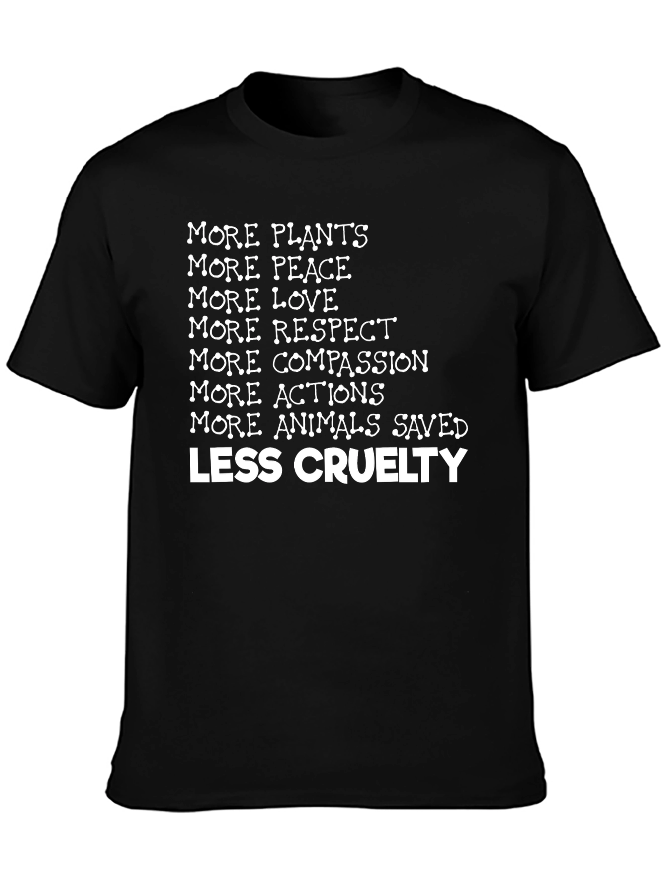 Vegan Slogan T-Shirt: More Plants Less Cruelty