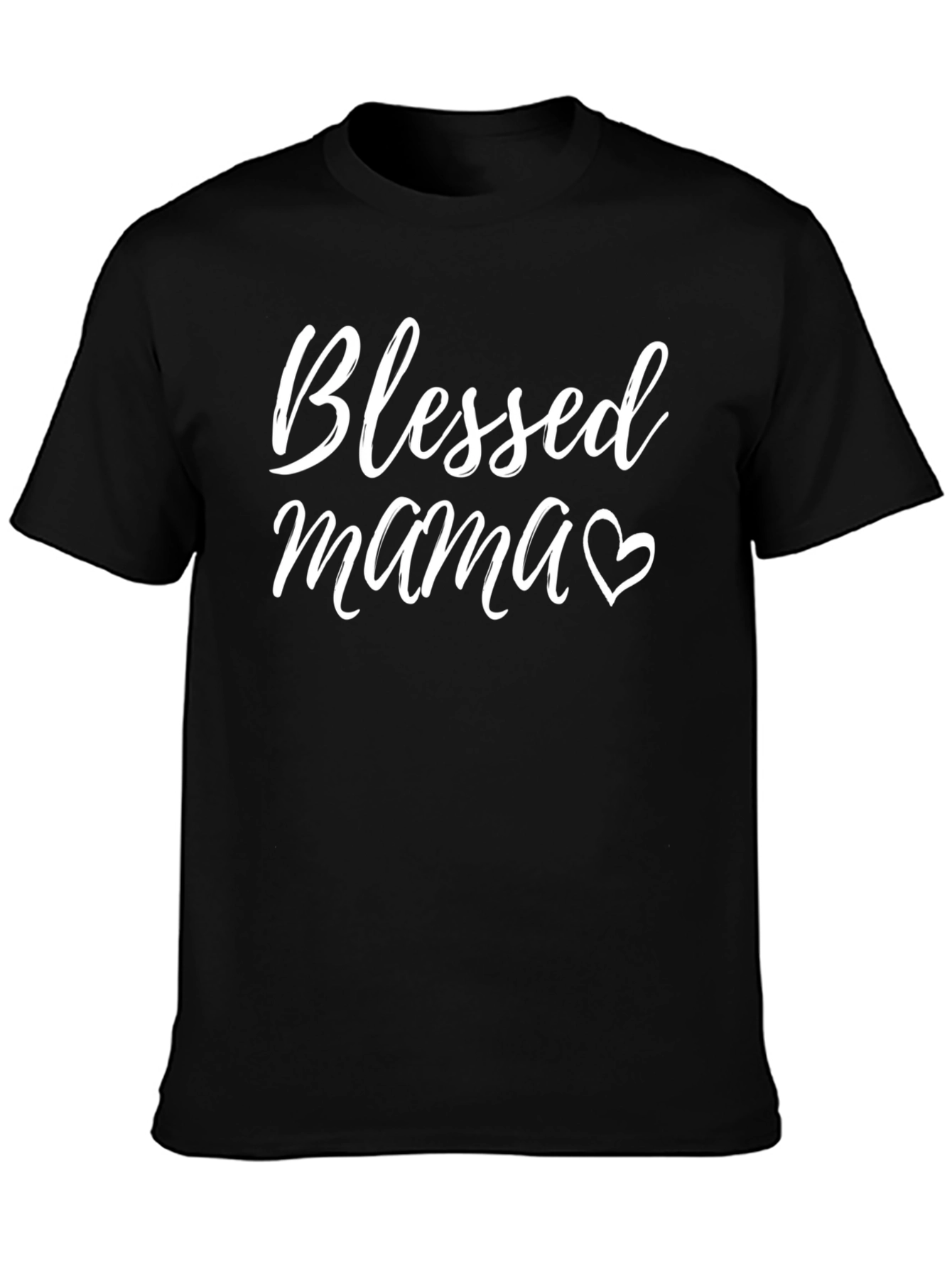 Blessed Mama Heart Graphic Tee - Trendy Mothers Day Shirt