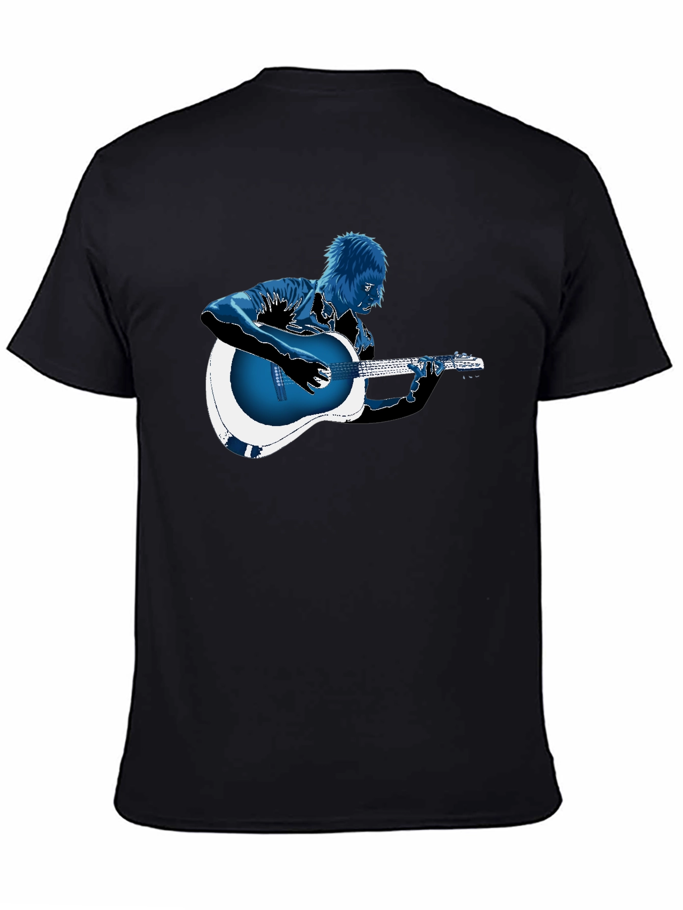 Guitar Player Graphic T-Shirt - Black