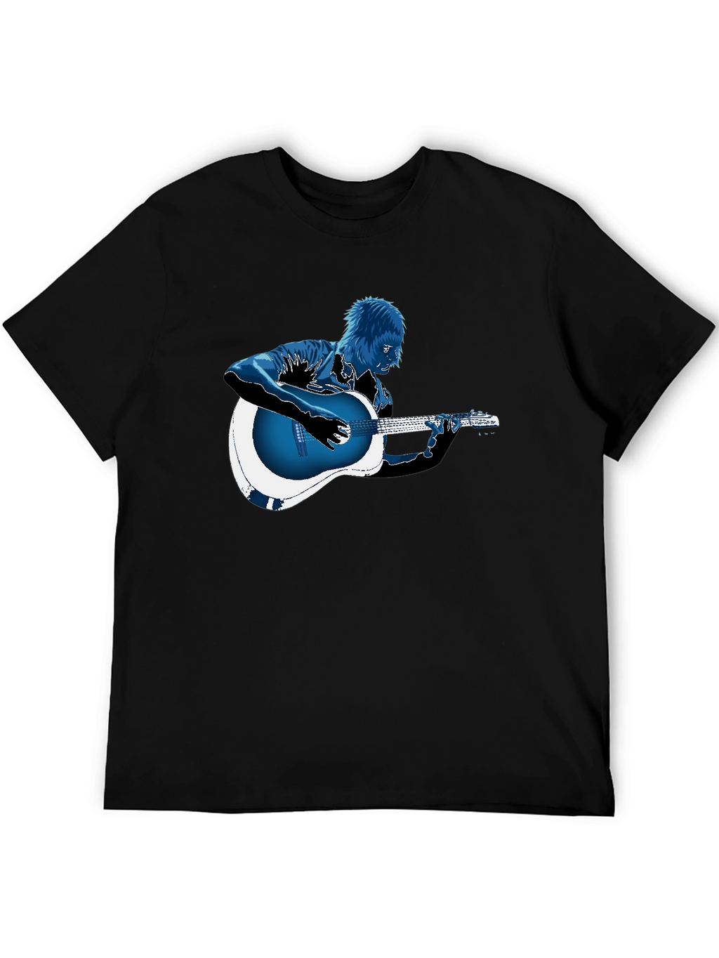 Guitar Player Graphic T-Shirt - Black