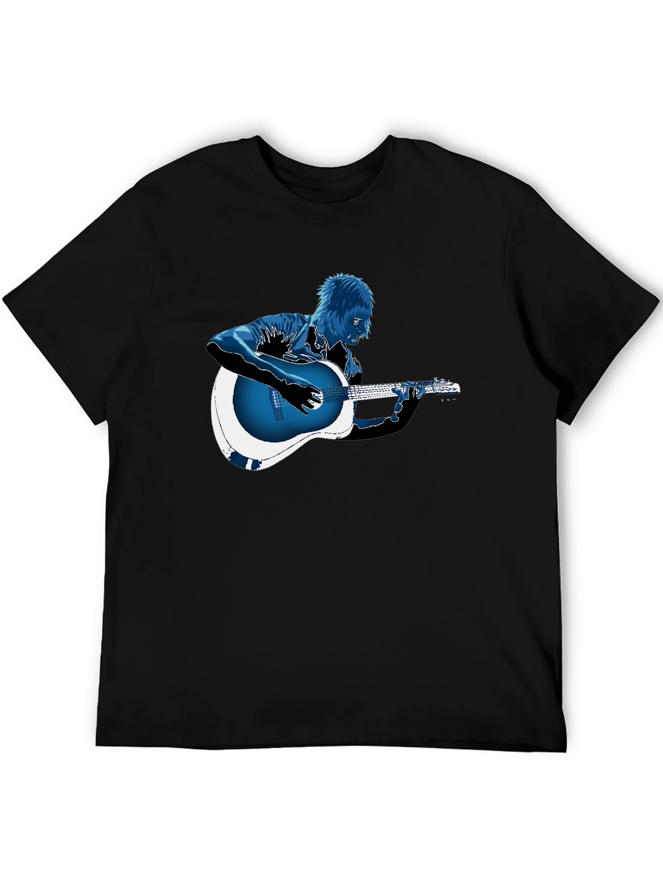 Guitar Player Graphic T-Shirt - Black