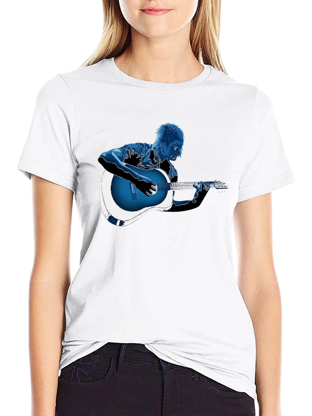Guitar Player Graphic T-Shirt - Black
