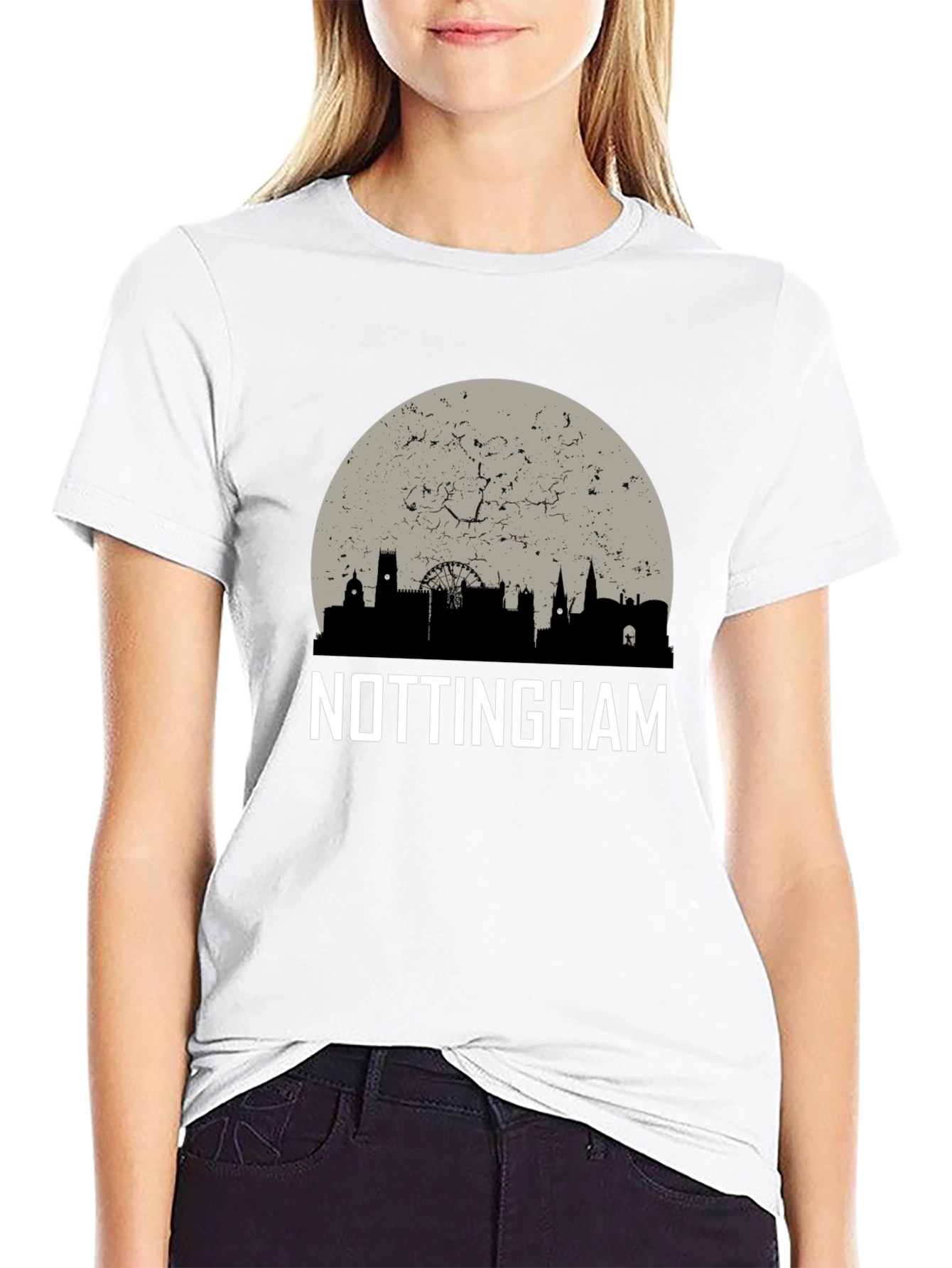 Nottingham Skyline Graphic Tee - Cityscape T-Shirt