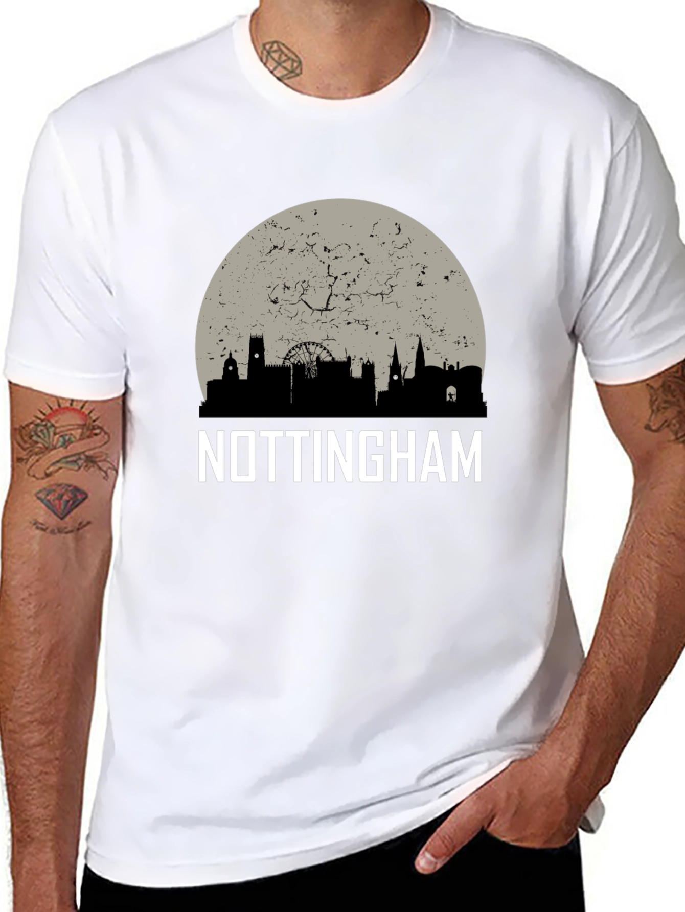 Nottingham Skyline Graphic Tee - Cityscape T-Shirt