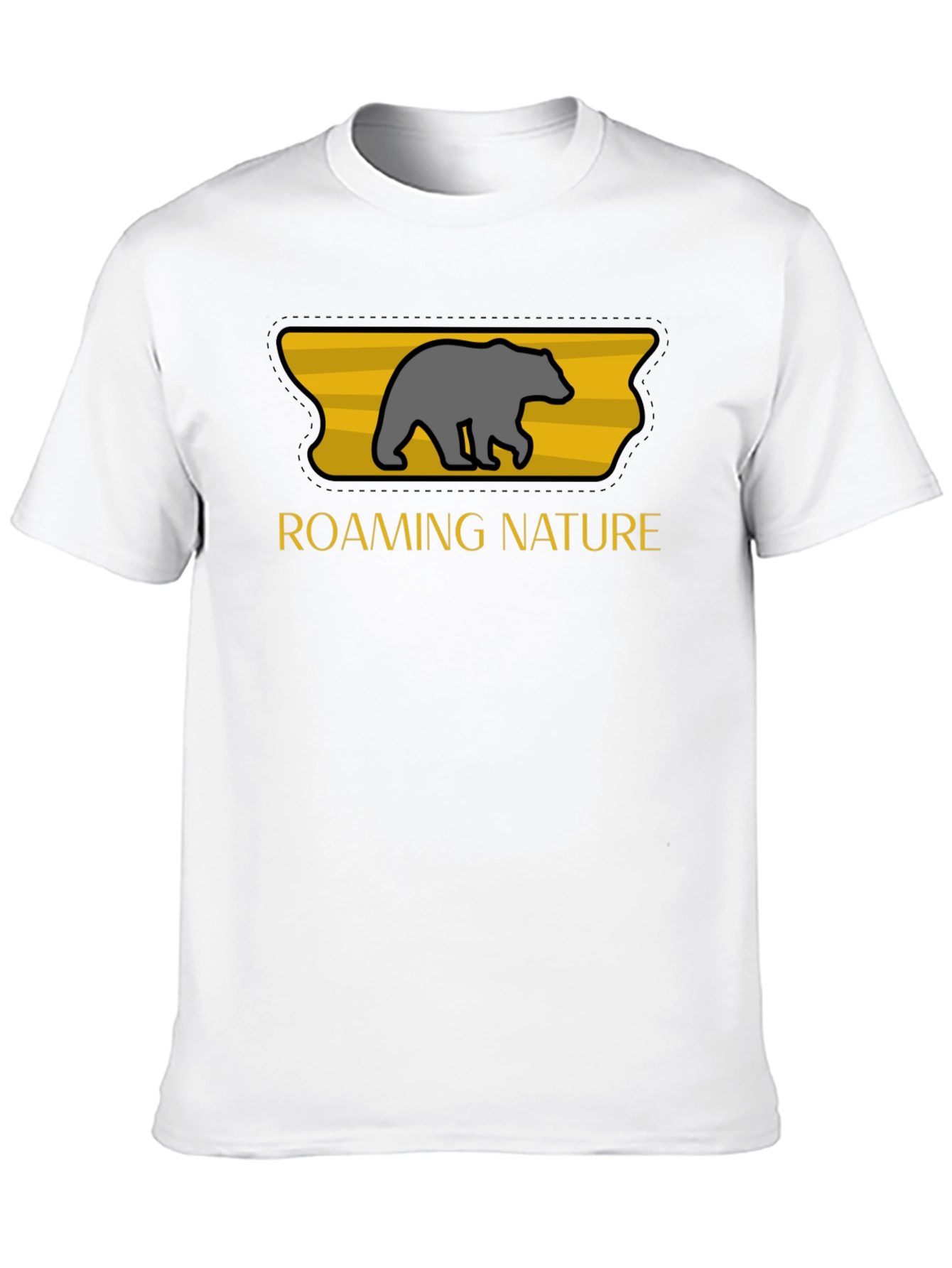 Roaming Nature Bear Graphic Tee - Black