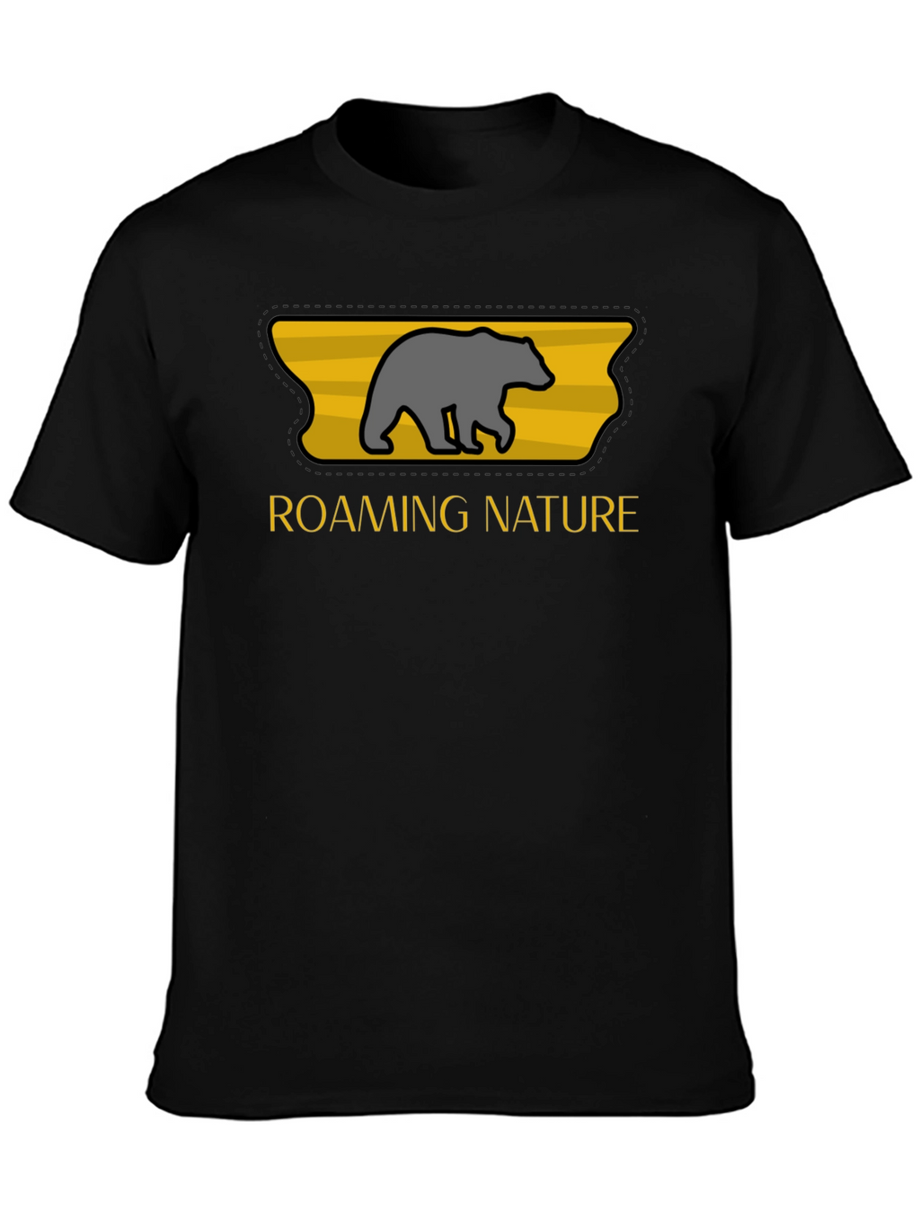 Roaming Nature Bear Graphic Tee - Black