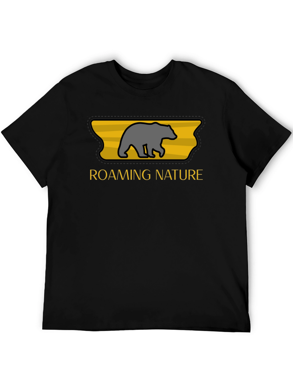 Roaming Nature Bear Graphic Tee - Black