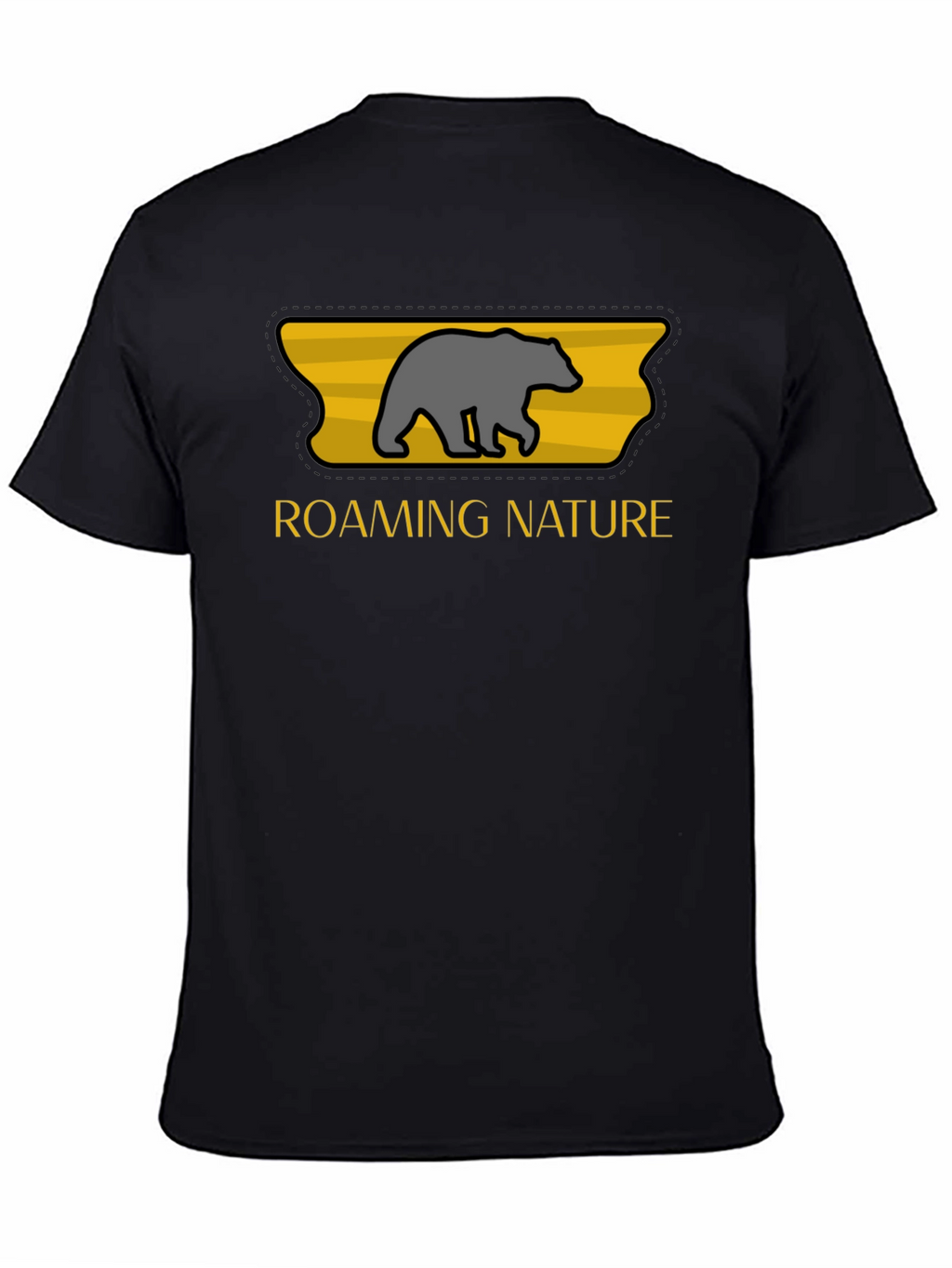 Roaming Nature Bear Graphic Tee - Black