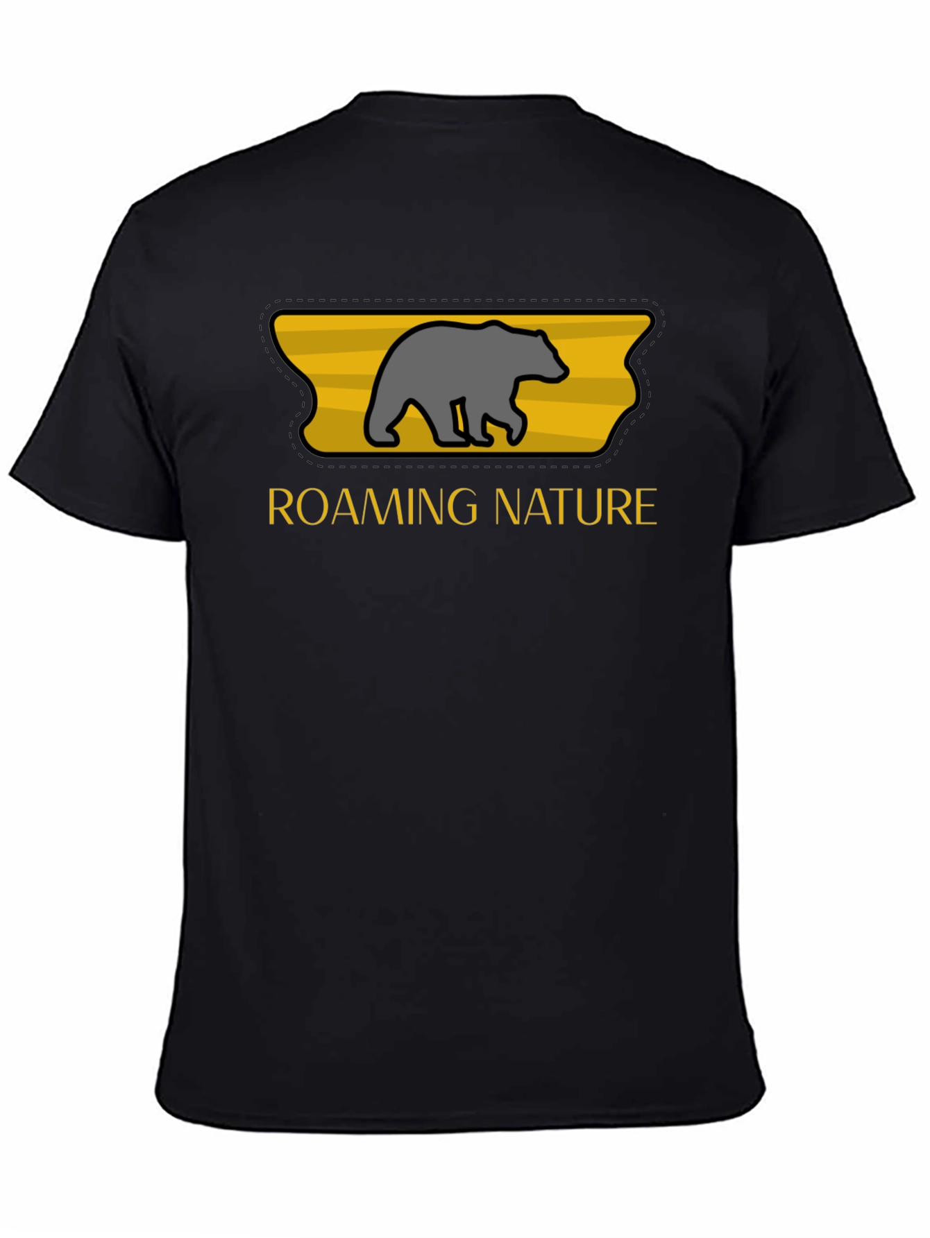 Roaming Nature Bear Graphic Tee - Black