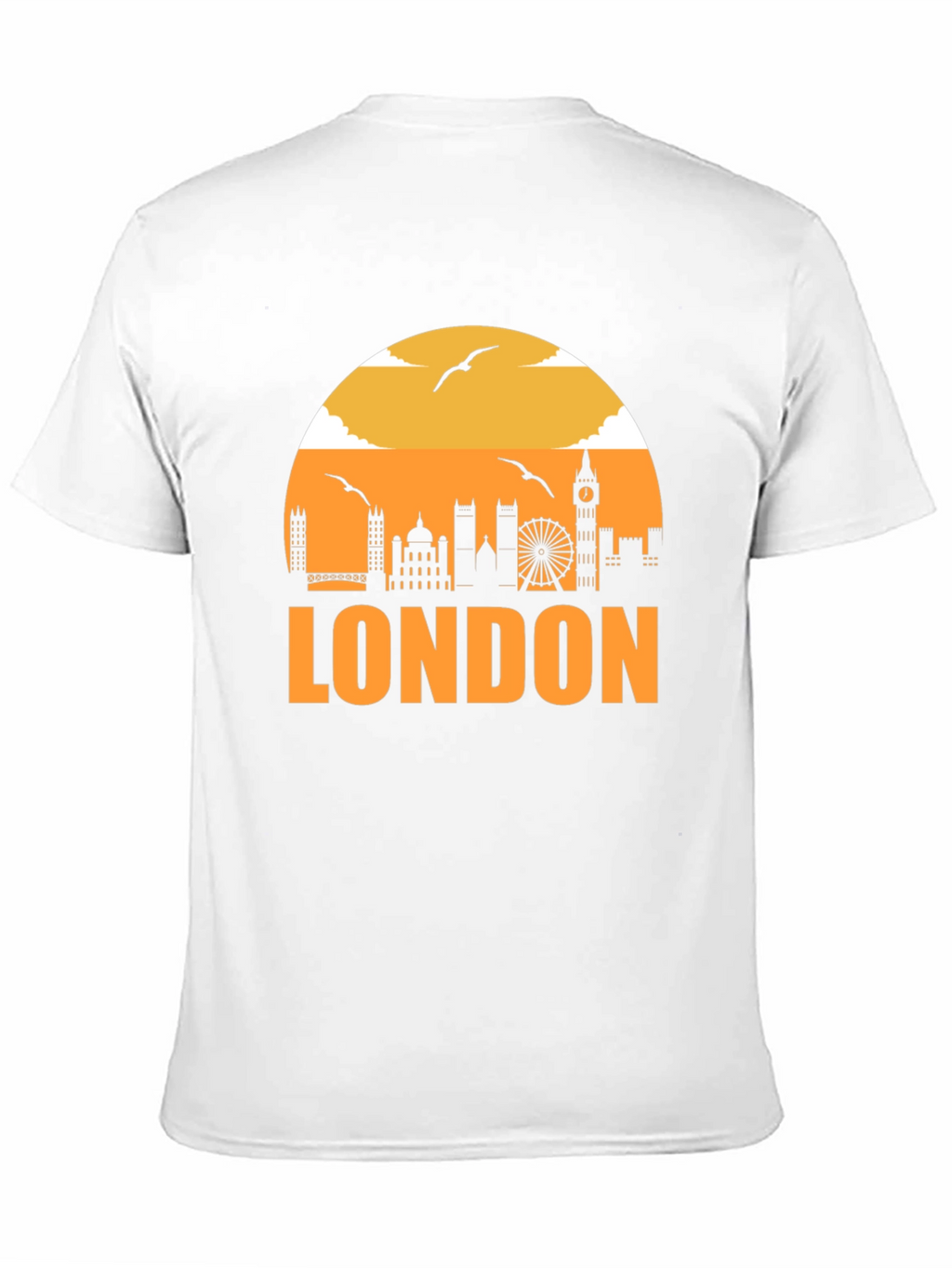 London Skyline Graphic Tee - Black Cotton T-Shirt