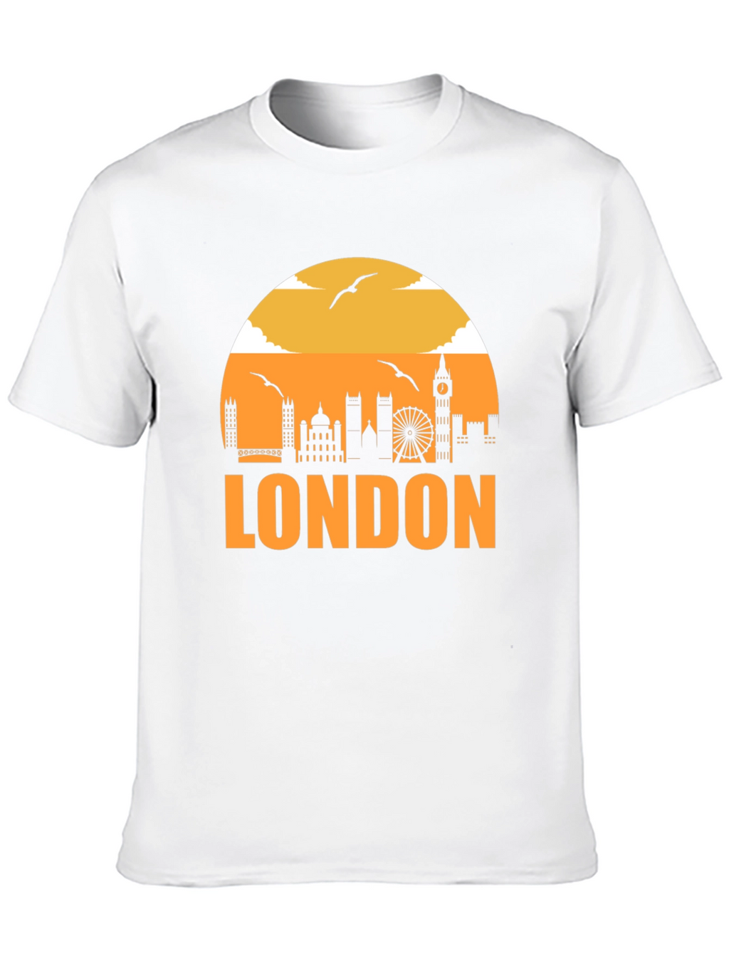 London Skyline Graphic Tee - Black Cotton T-Shirt