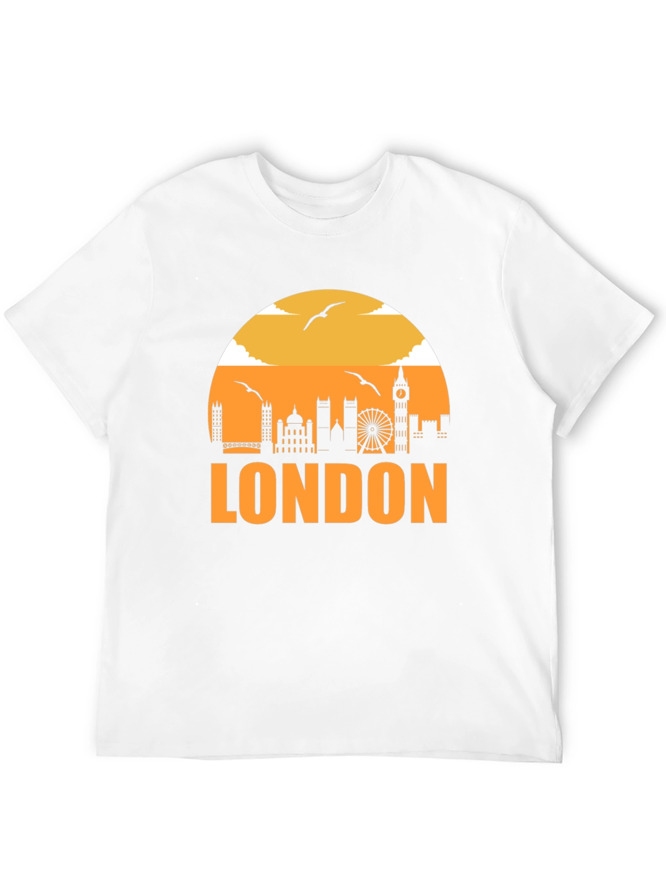 London Skyline Graphic Tee - Black Cotton T-Shirt