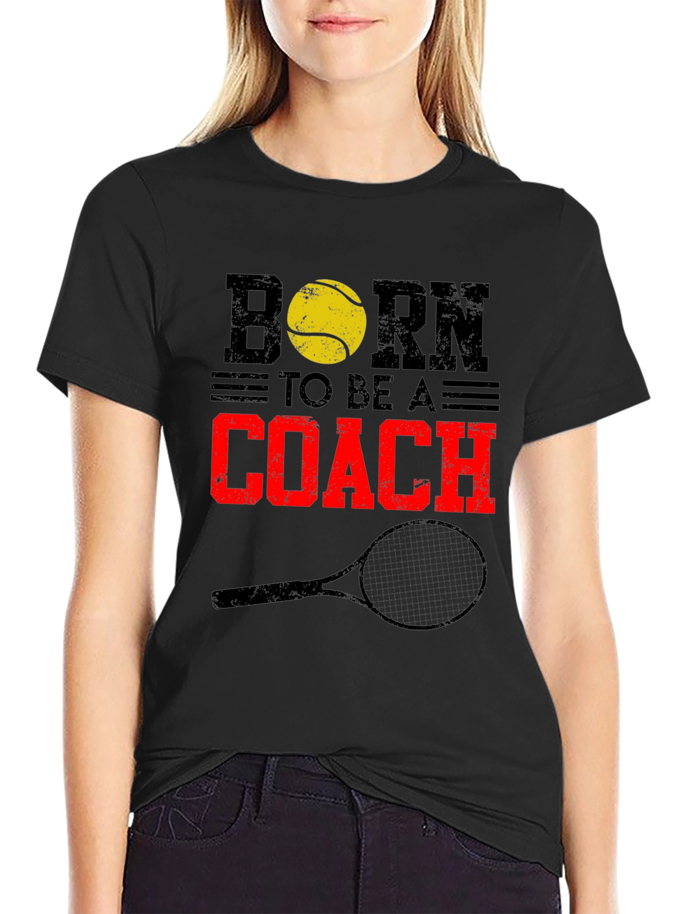 Born to Be a Coach Tennis T-Shirt