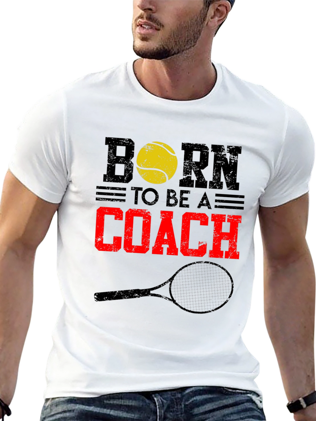 Born to Be a Coach Tennis T-Shirt