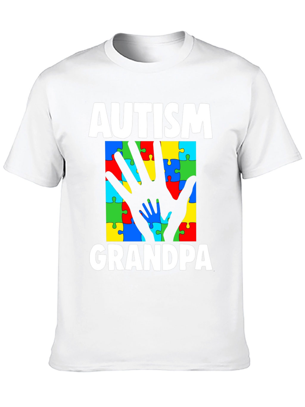 Autism Grandpa Puzzle Piece Hands T-Shirt