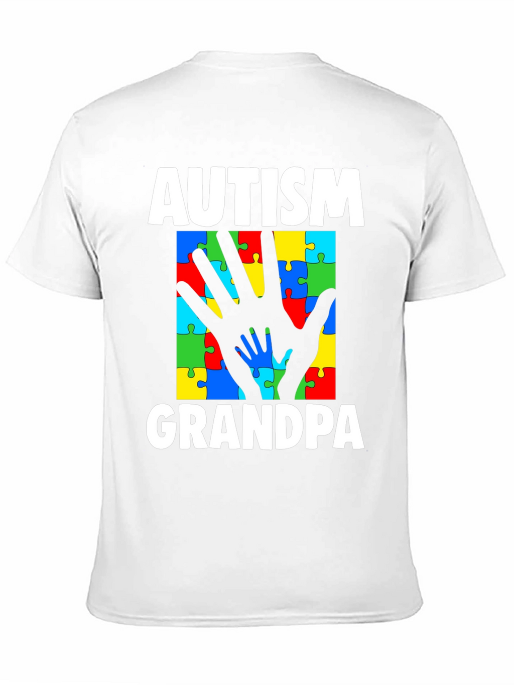 Autism Grandpa Puzzle Piece Hands T-Shirt