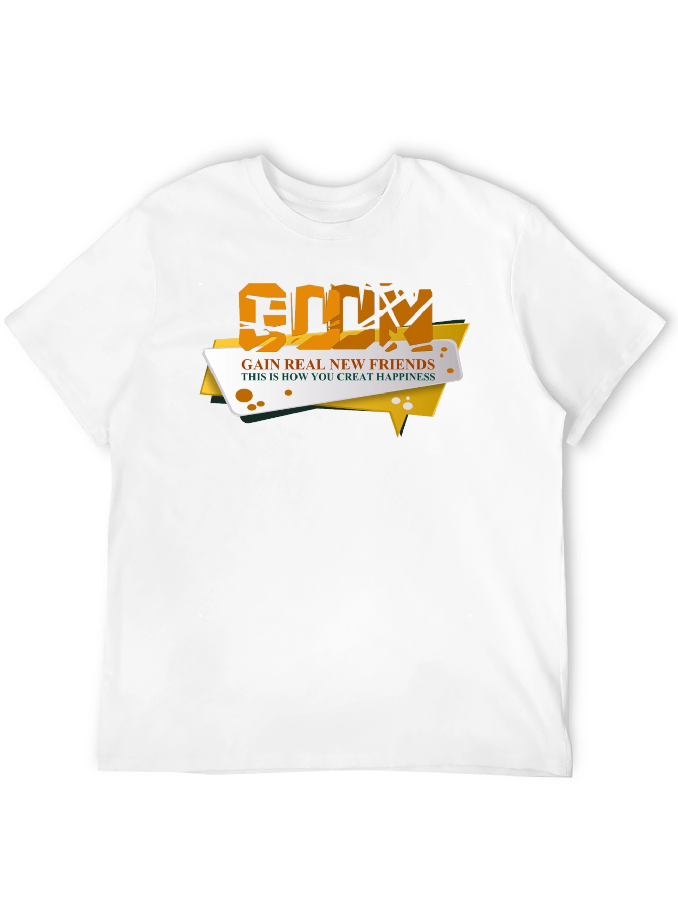 Gain Real New Friends Black T-Shirt