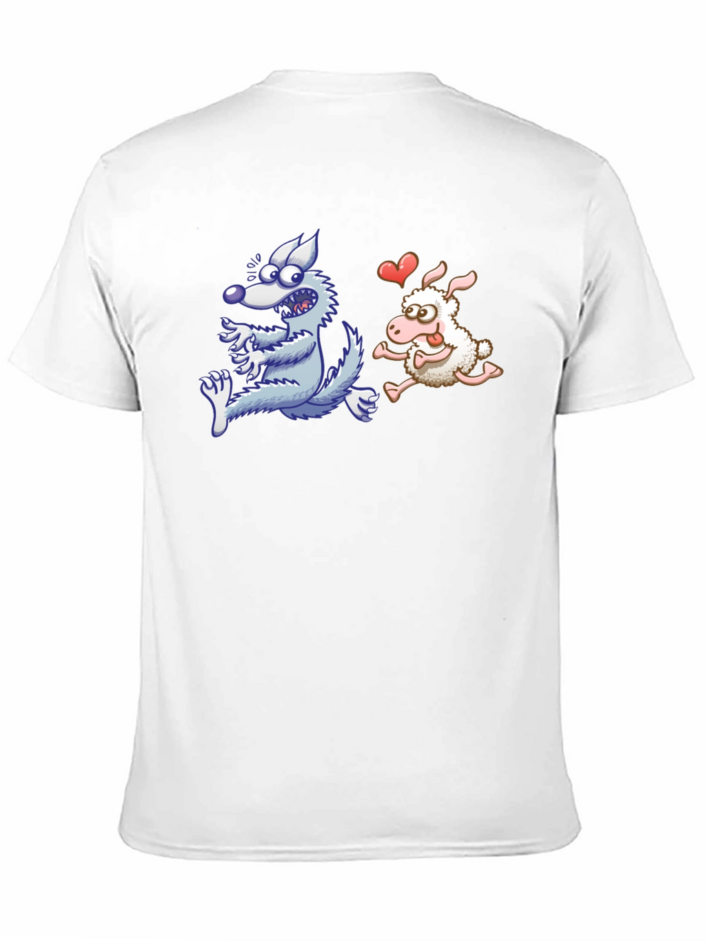 Wolf Chasing Sheep Funny T-Shirt