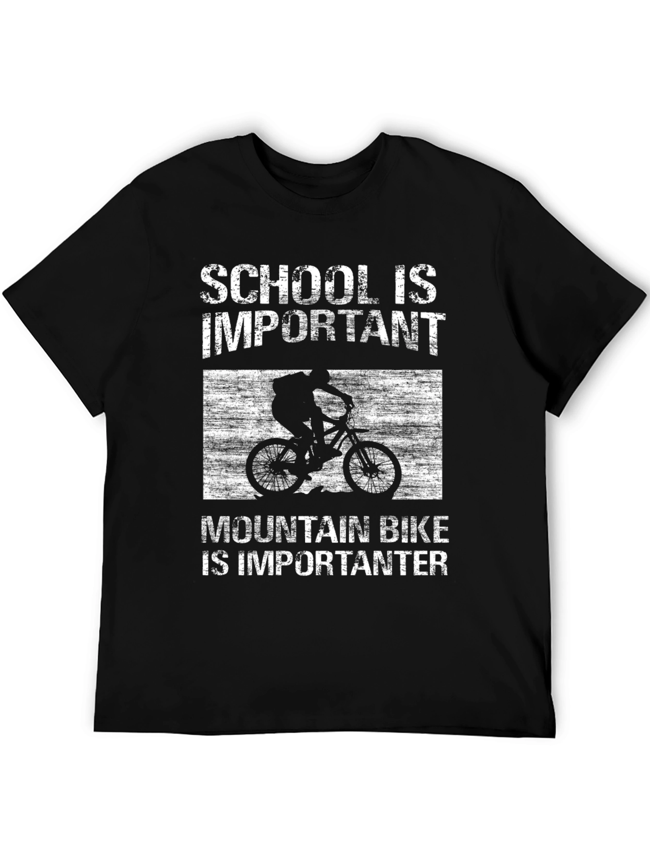 Mountain Bike Importanter T-Shirt - School is Important Biking Tee