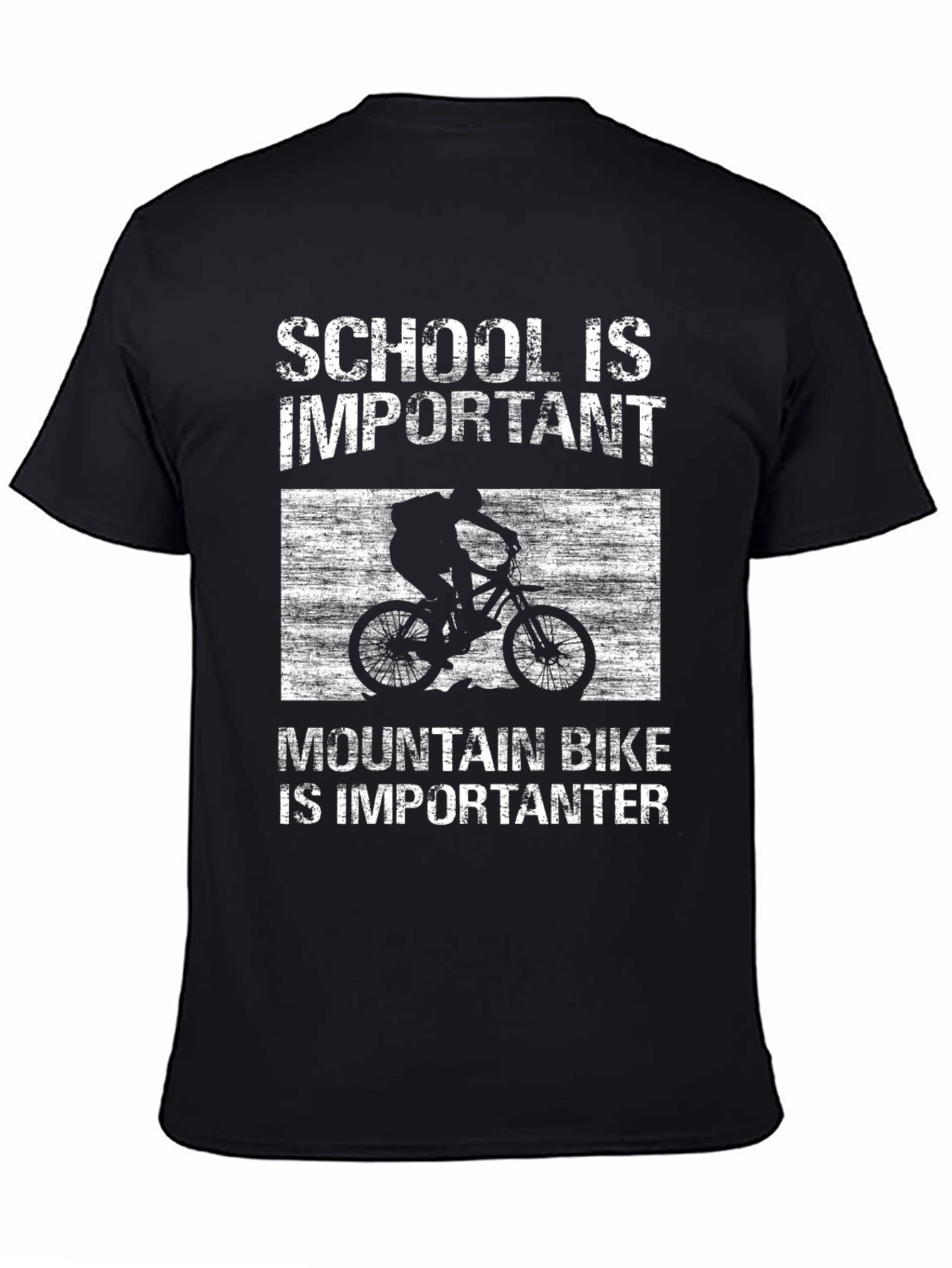 Mountain Bike Importanter T-Shirt - School is Important Biking Tee