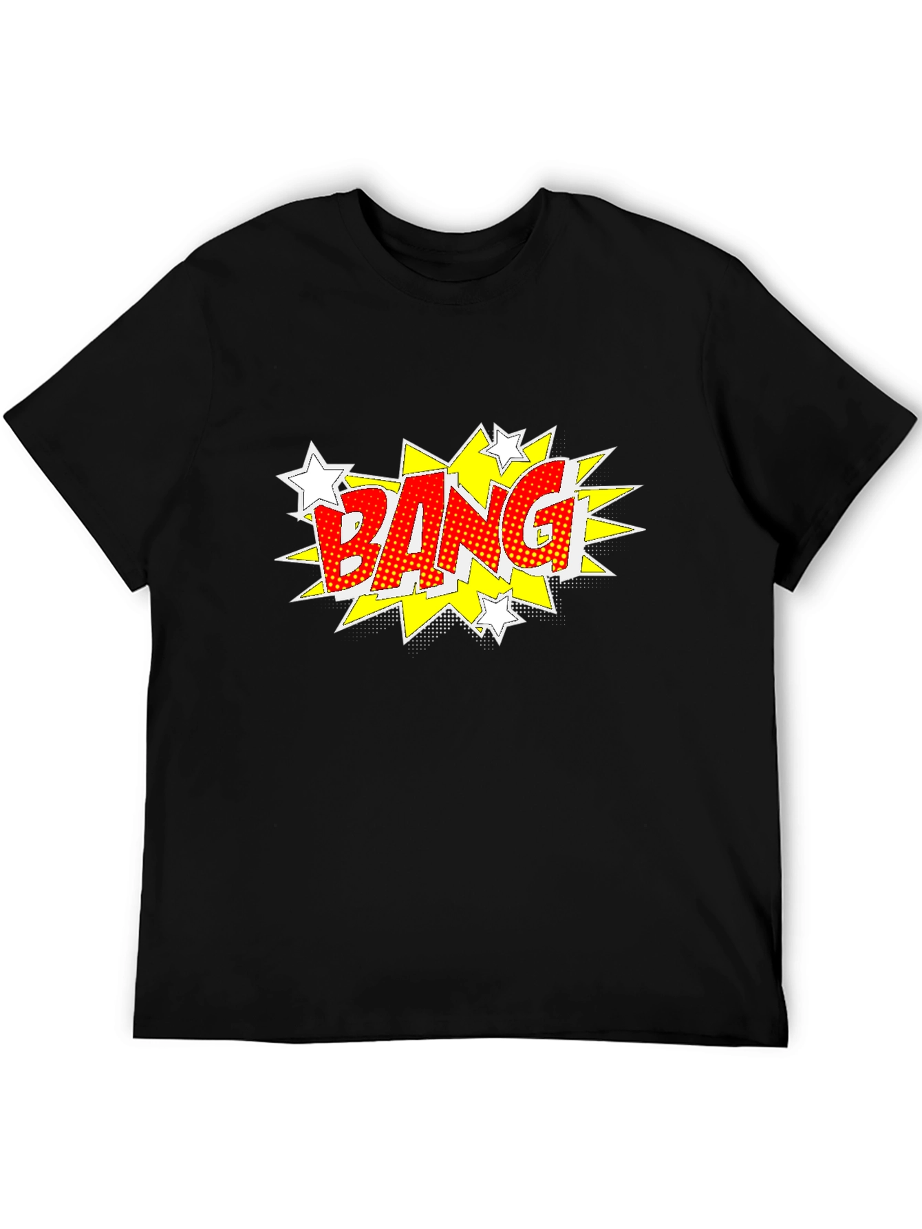 Comic Style Bang Graphic T-Shirt - Bold Black Tee