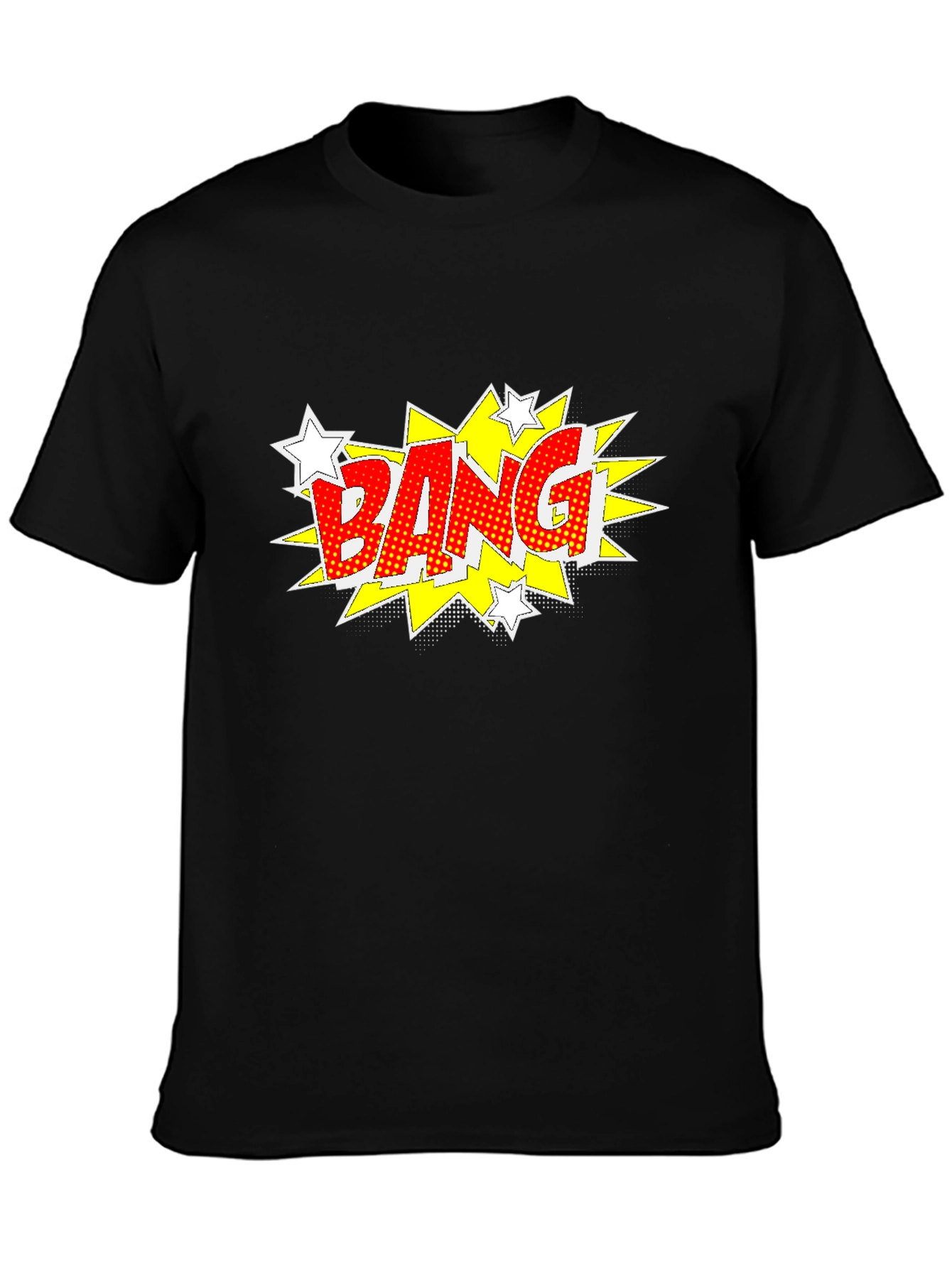 Comic Style Bang Graphic T-Shirt - Bold Black Tee