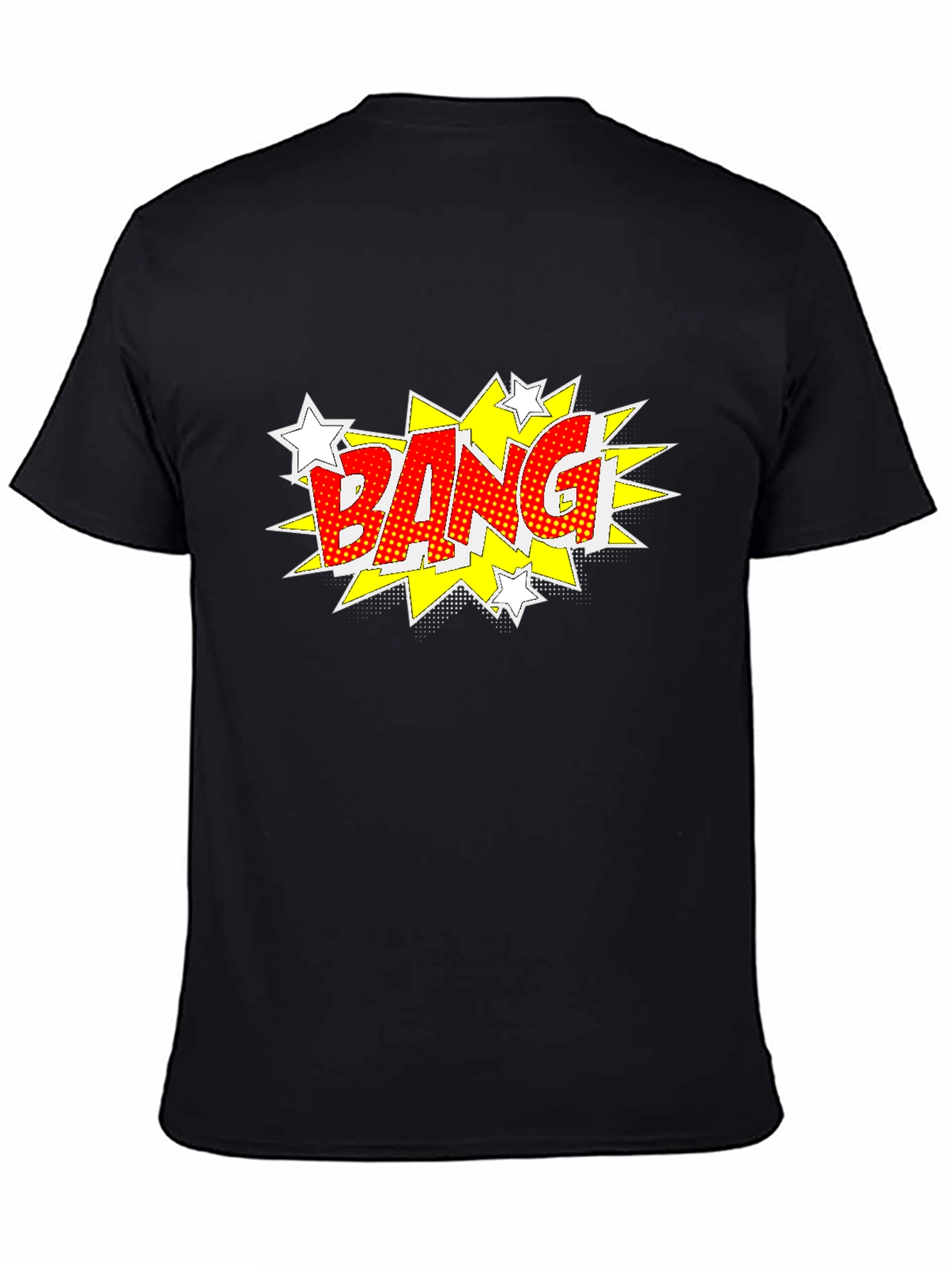 Comic Style Bang Graphic T-Shirt - Bold Black Tee