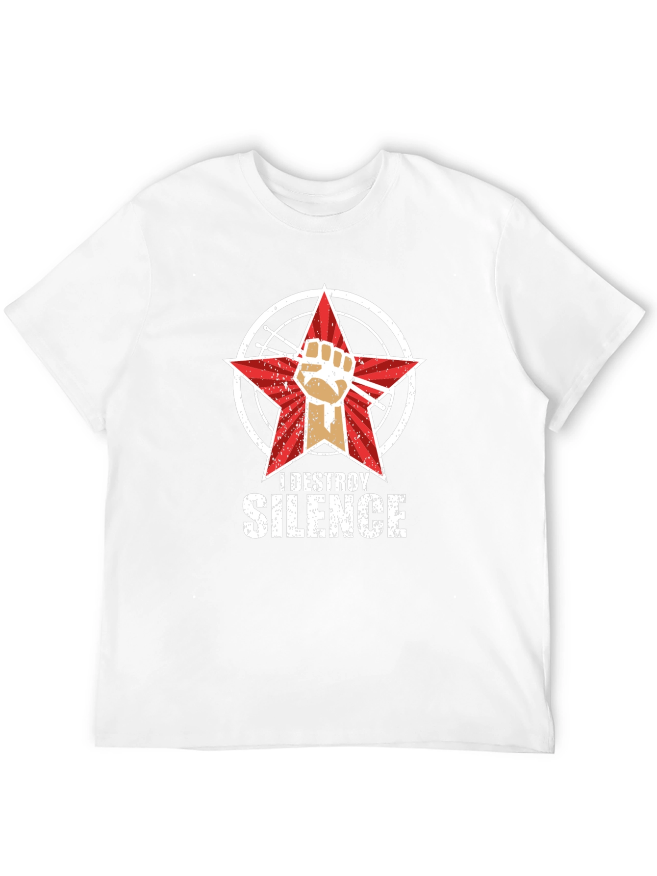 I Destroy Silence Black Graphic T-Shirt