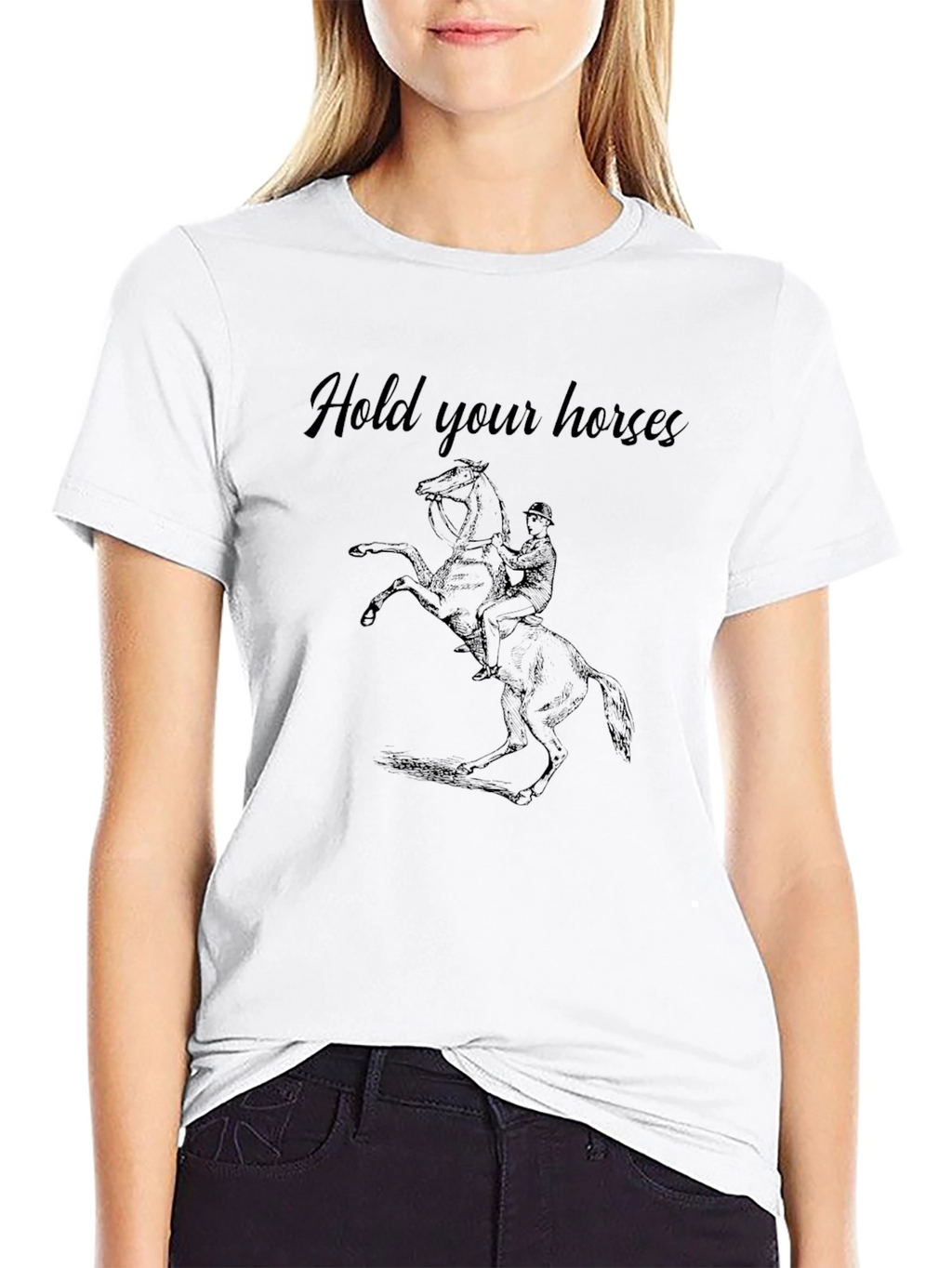Hold Your Horses Graphic Tee - Black