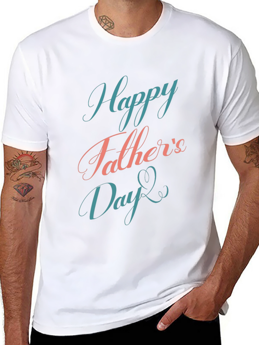 Happy Fathers Day T-Shirt Mens Black Graphic Tee