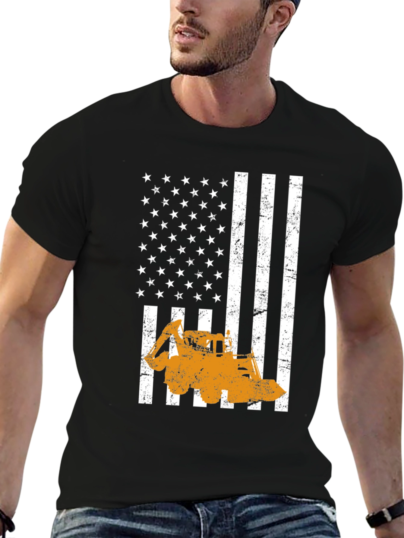 Construction American Flag T-Shirt