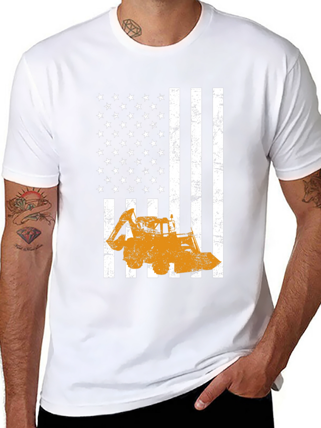 Construction American Flag T-Shirt
