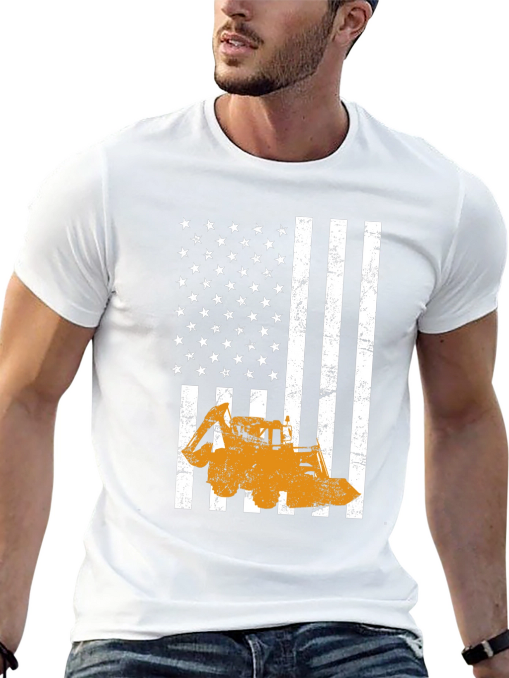 Construction American Flag T-Shirt