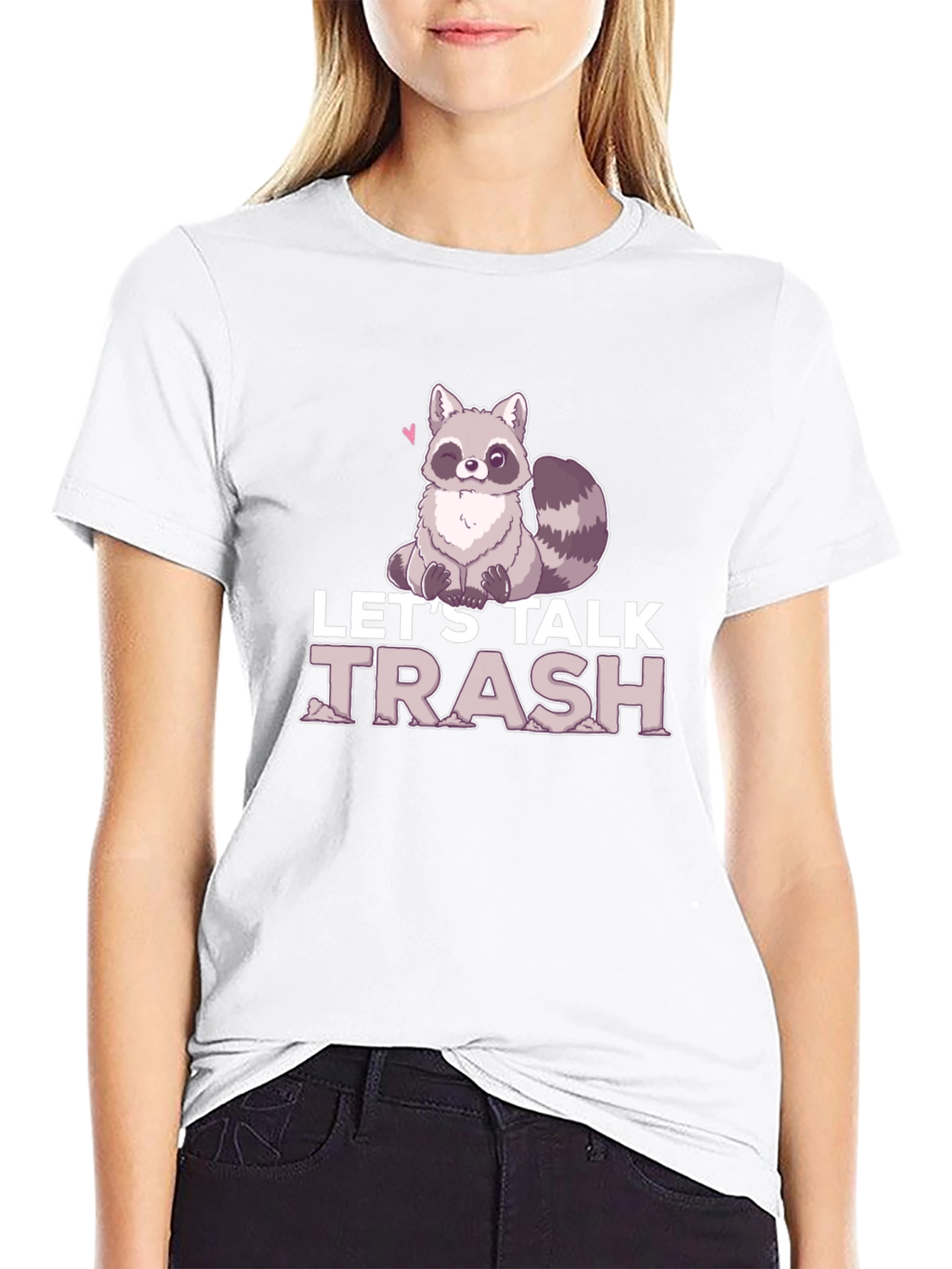 Lets Talk Trash Raccoon Graphic T-Shirt