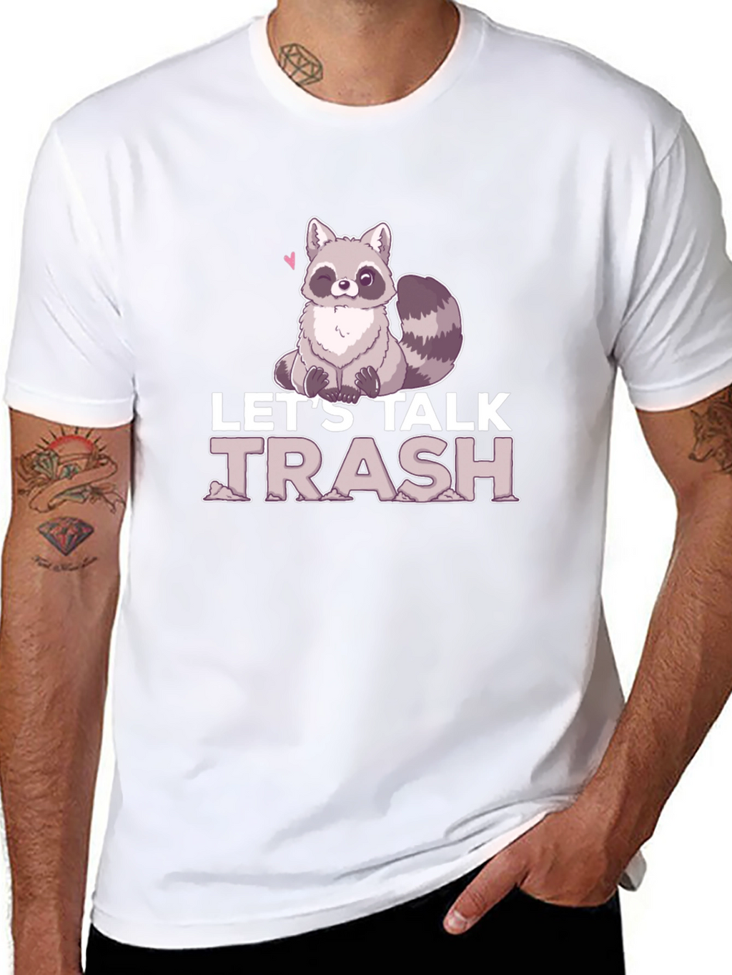 Lets Talk Trash Raccoon Graphic T-Shirt