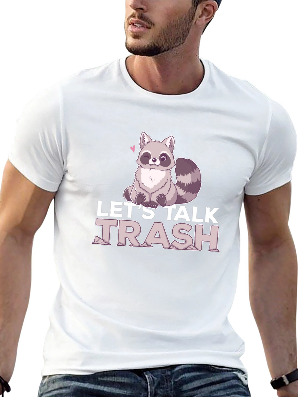 Lets Talk Trash Raccoon Graphic T-Shirt