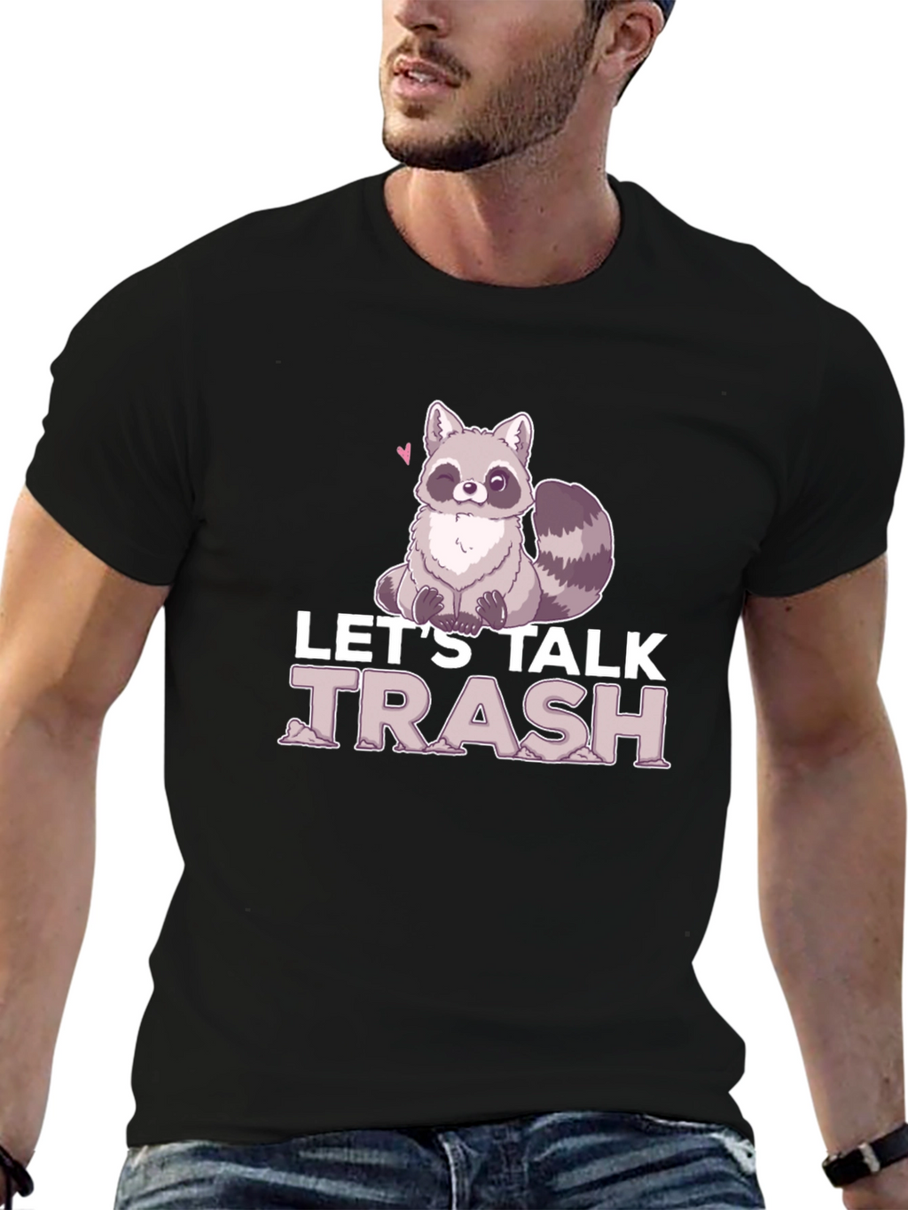 Lets Talk Trash Raccoon Graphic T-Shirt