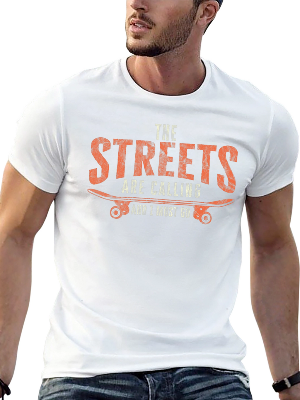 Streets Are Calling Skateboarder Graphic T-Shirt