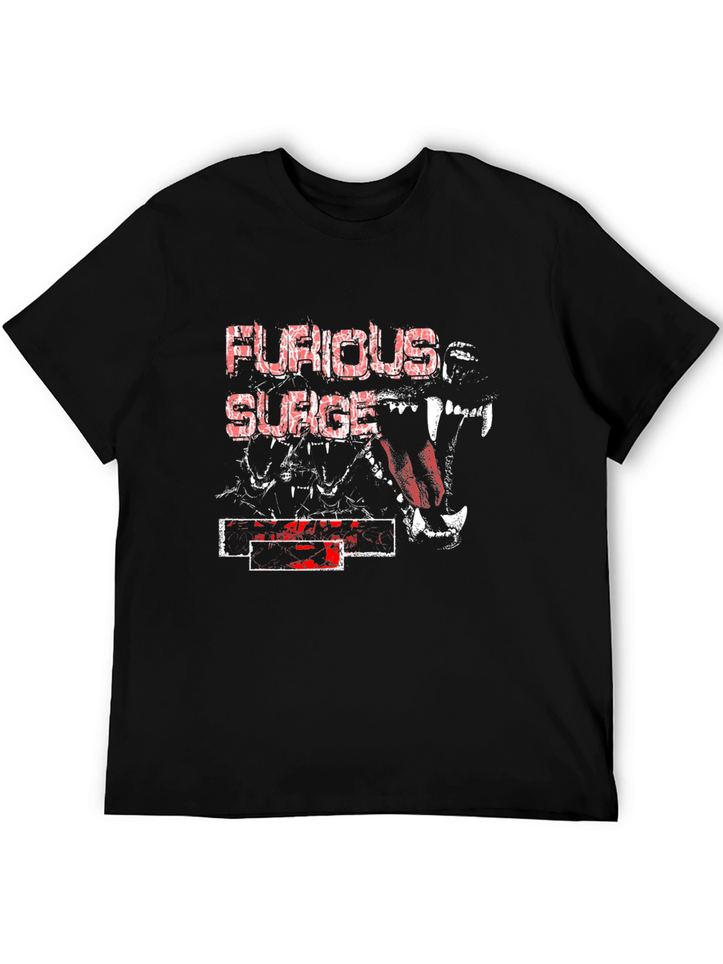 Furious Surge Graphic Print Black T-Shirt