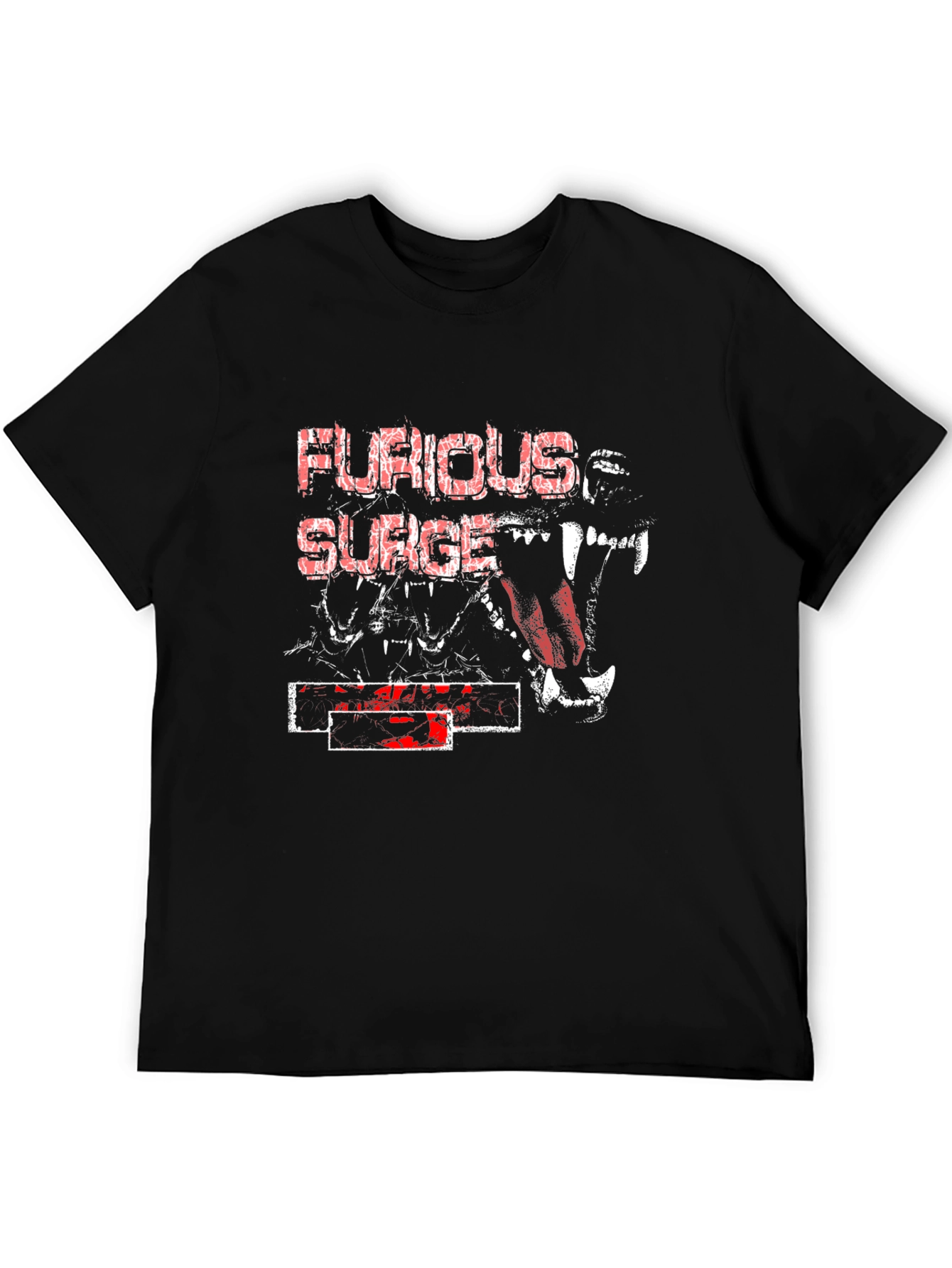 Furious Surge Graphic Print Black T-Shirt