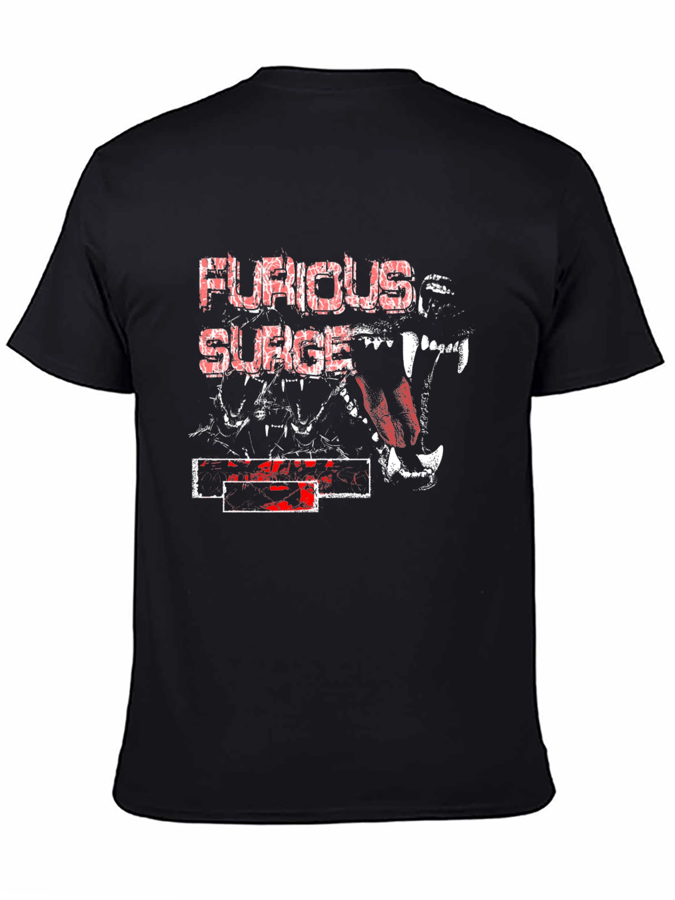 Furious Surge Graphic Print Black T-Shirt