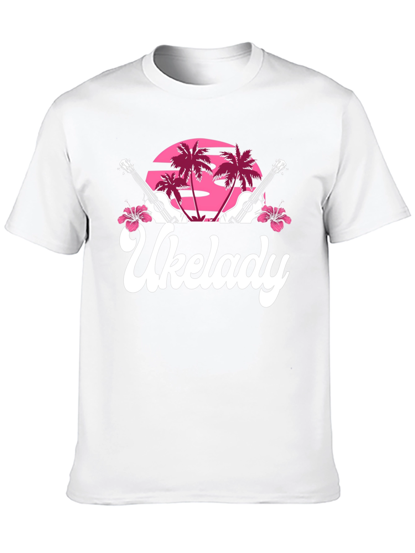 Ukelady Graphic Tee - Tropical Ukulele Design