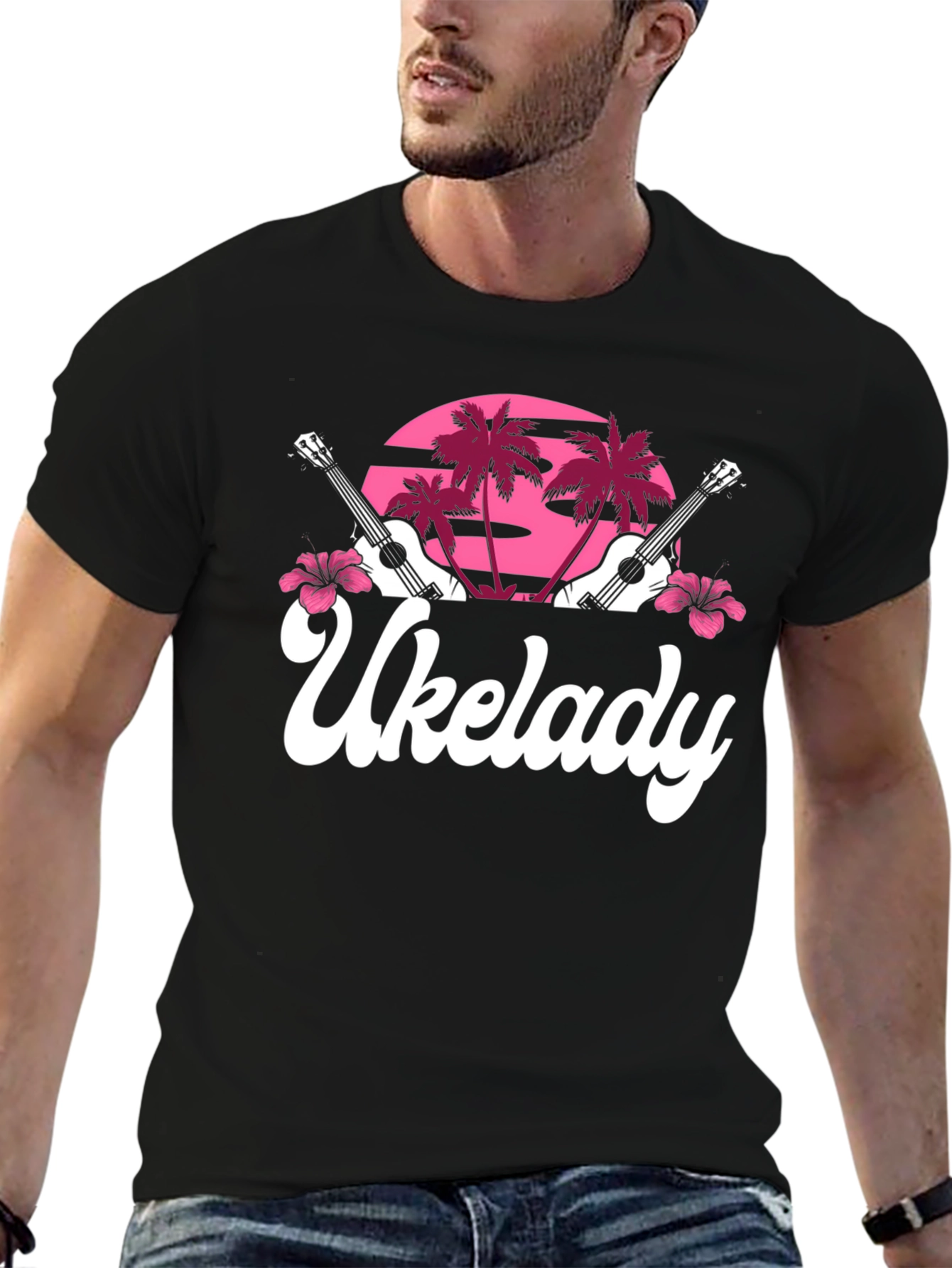Ukelady Graphic Tee - Tropical Ukulele Design